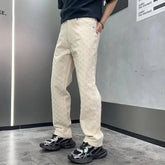 Threebooy Vintage Jacquard Jeans Men's Street American Straight Wide-leg Jeans Streetwear Loose Pants Y2K Fashion Pantalones Hombre
